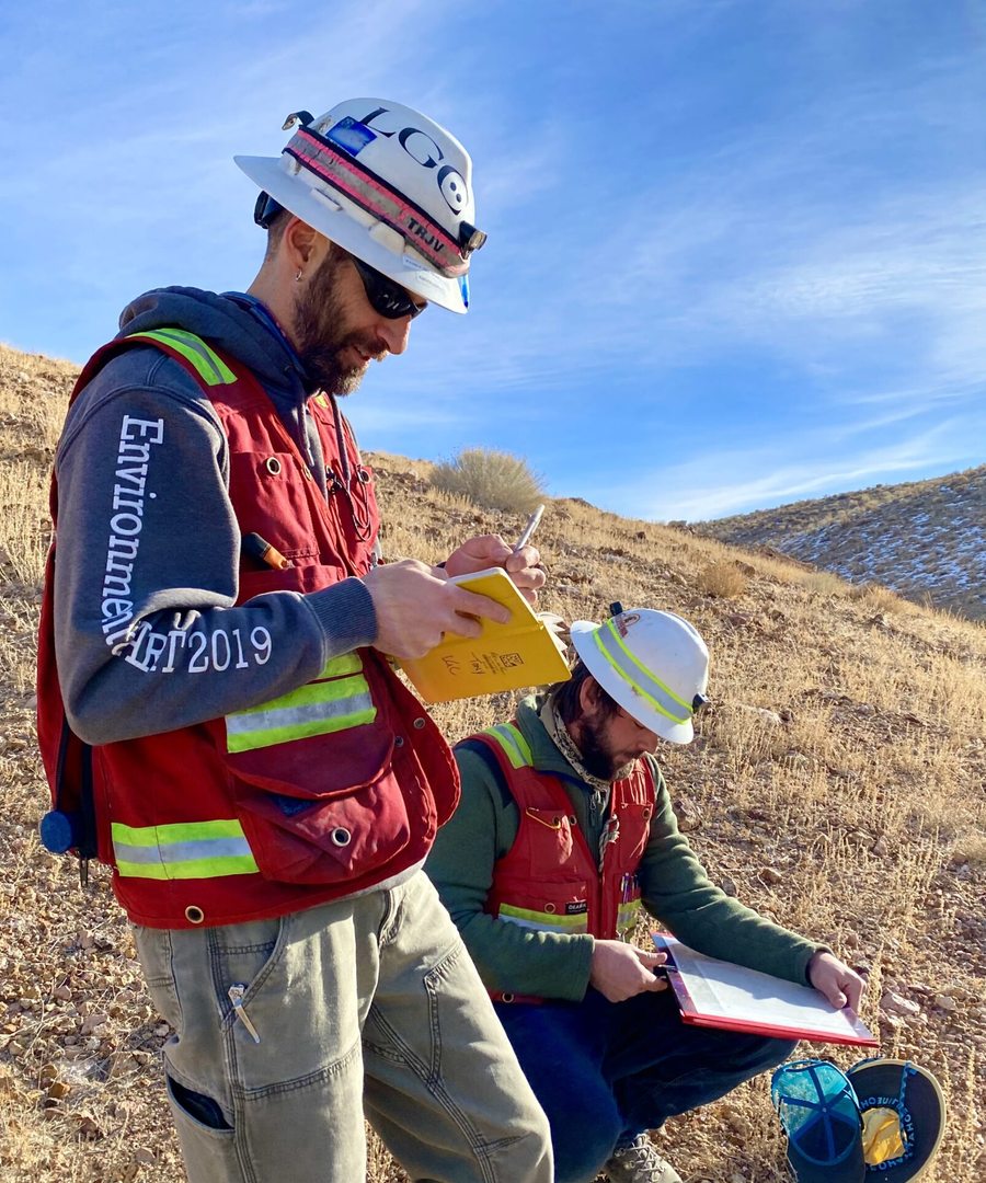 Lahontan Gold team working in the field in Nevada