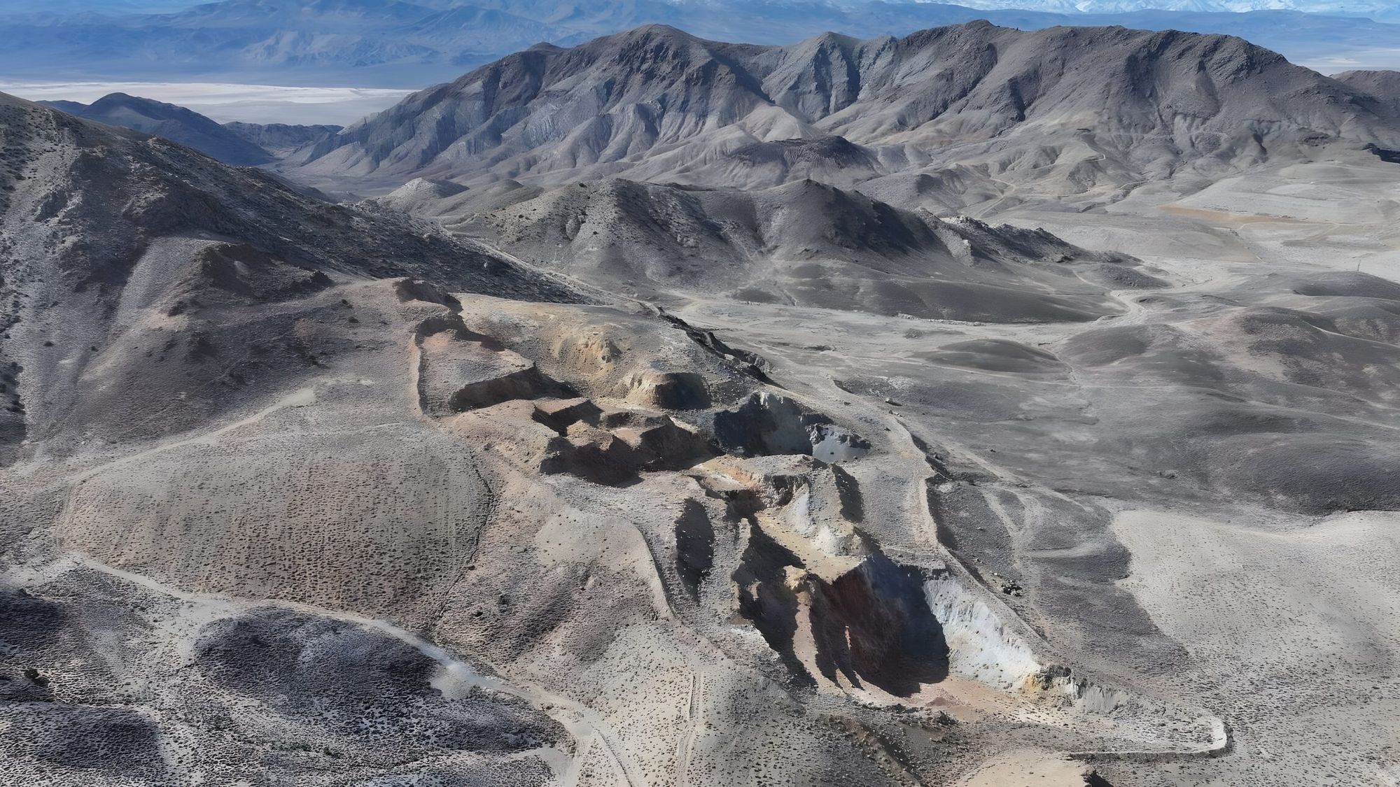 Aerial view of the historic Santa Fe open pits
